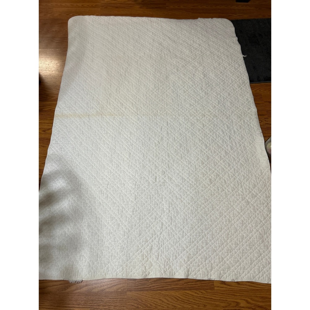 Vintage White Diamond Quilted Mattress Pad 48 x 68